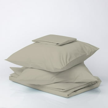Color Sense Brushed Cotton Blend Percale Sheet Set Twin XL Tan
