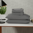thumbnail image 1 of Color Sense Soft Finish Microfiber Percale Queen Bed Sheet Set – 4-Piece Lightweight, Wrinkle-Resistant, Quick-Dry, Charcoal Gray, 1 of 9