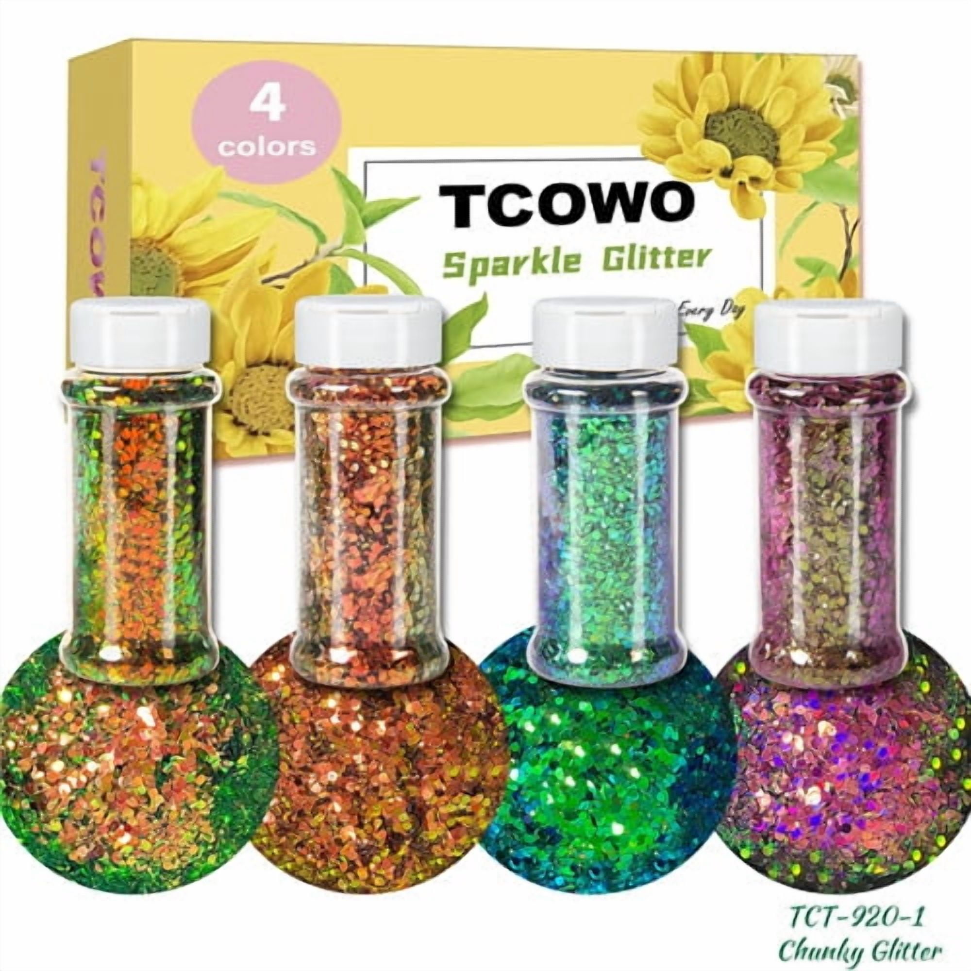 Color Shift Glitter Shaker Chameleon Glitter Chunky Glitter For Crafts DIY Party Decoration Manicure Epoxy Resin 2oz/Bootle,4 Bottles One Set