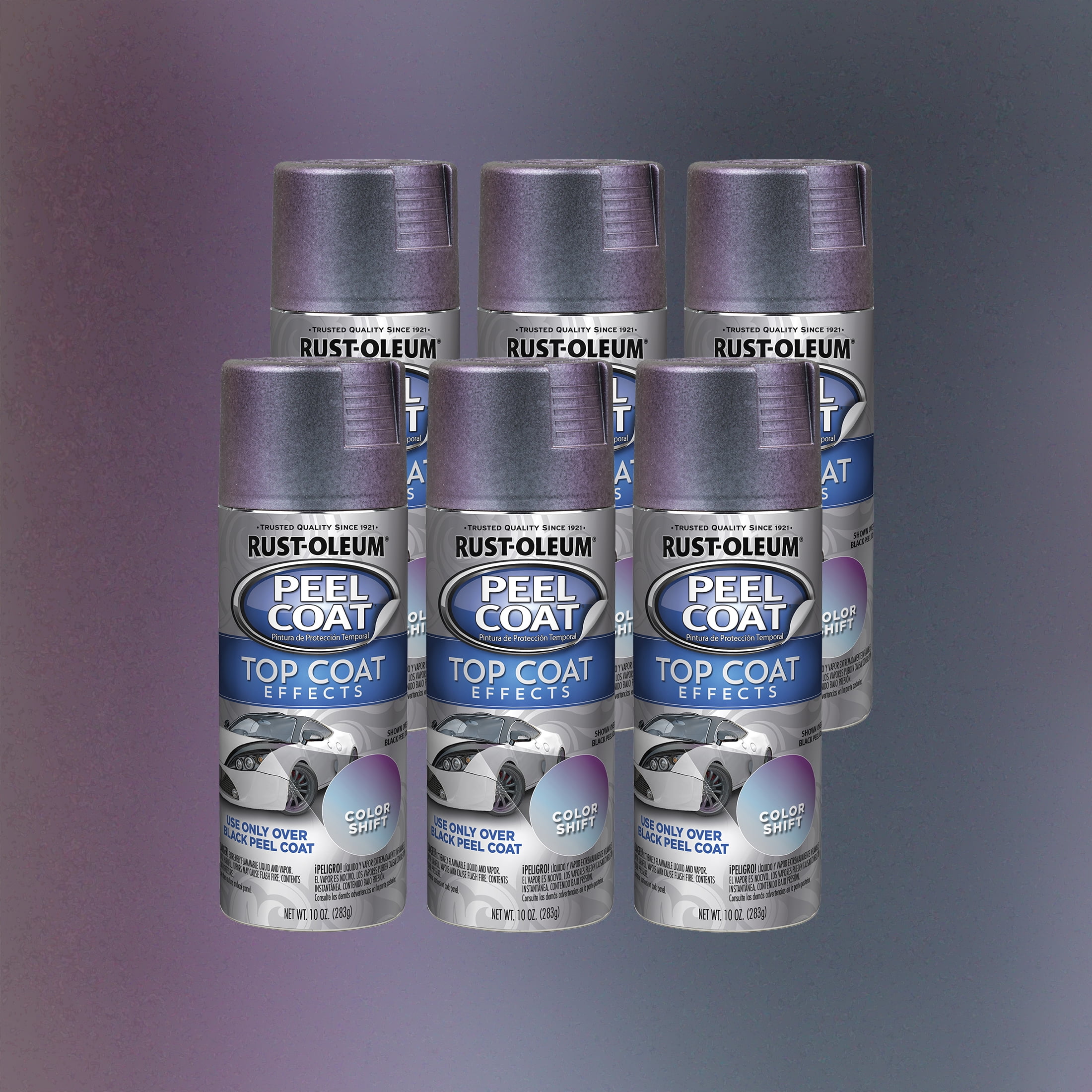 6 Pack, Color Shift, Rust-Oleum Automotive Peel Coat Metallic Spray Paint-297335, 10 oz