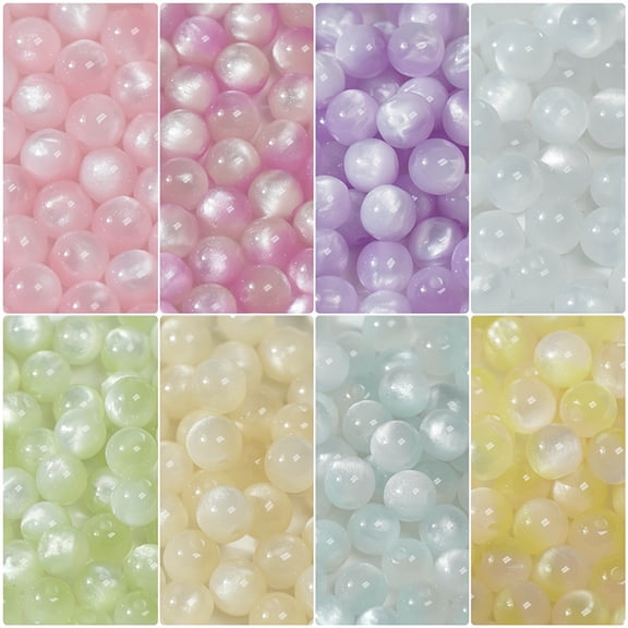 Color Shifting Resin Beads For Artisanal Craft Projects Versatile Round Glass Beads Jewelry Making Supplies