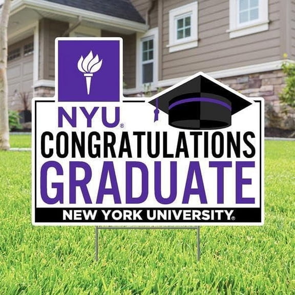 Color Shock Products Congratulations Graduate Lawn Sign compatible with New York University
