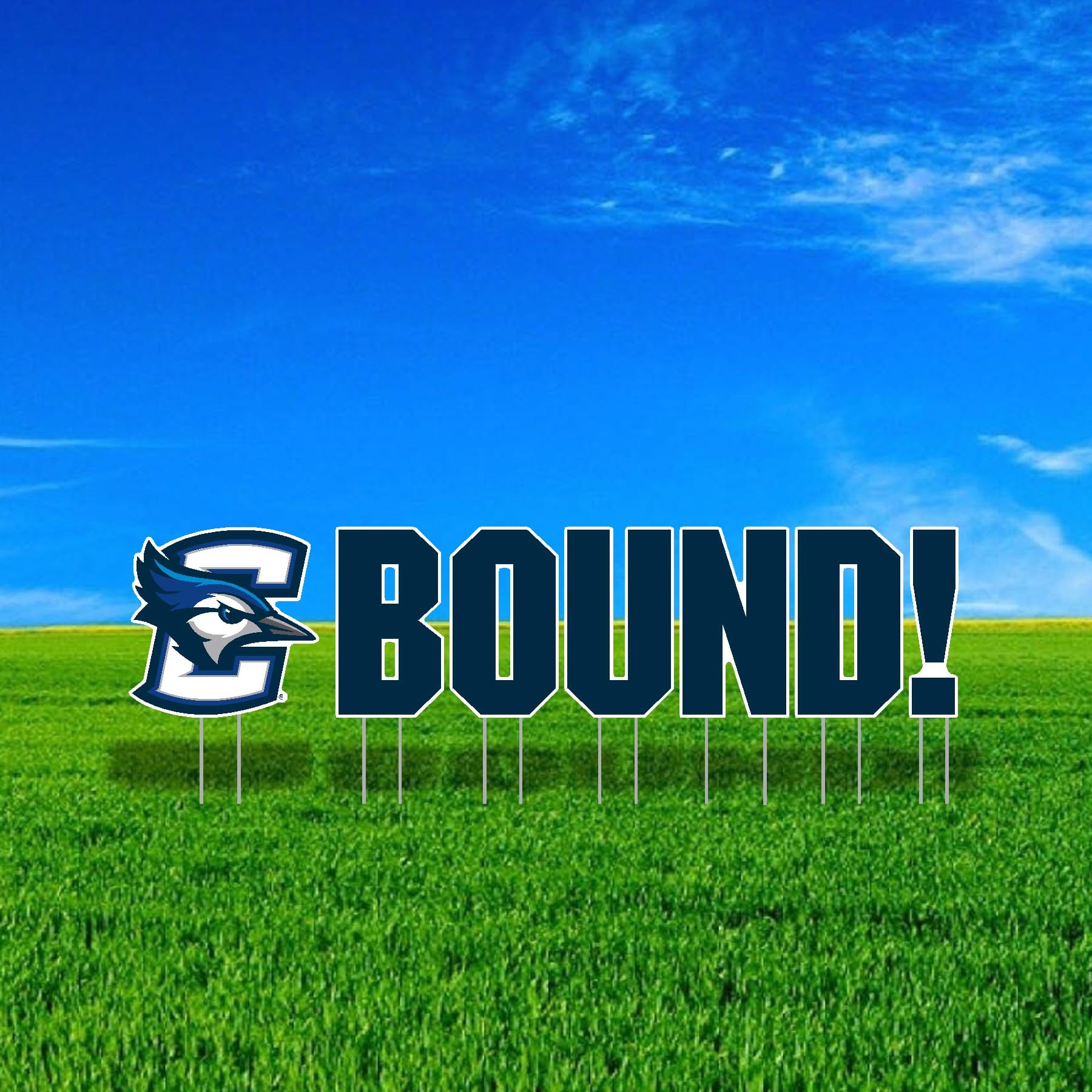 Color Shock Products School BOUND Mascot Yard Sign Set compatible with Creighton University