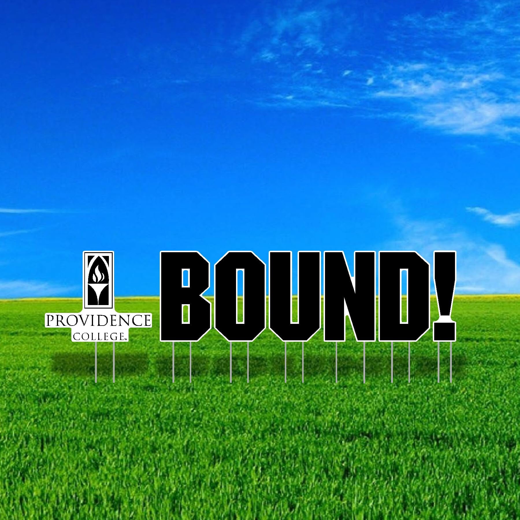 Color Shock Products School BOUND Mascot Yard Sign Set compatible with Providence College