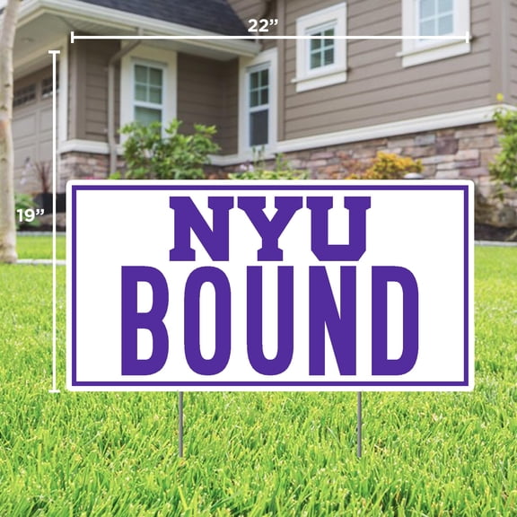 Color Shock Products University Bound Lawn Sign Compatible with New York University