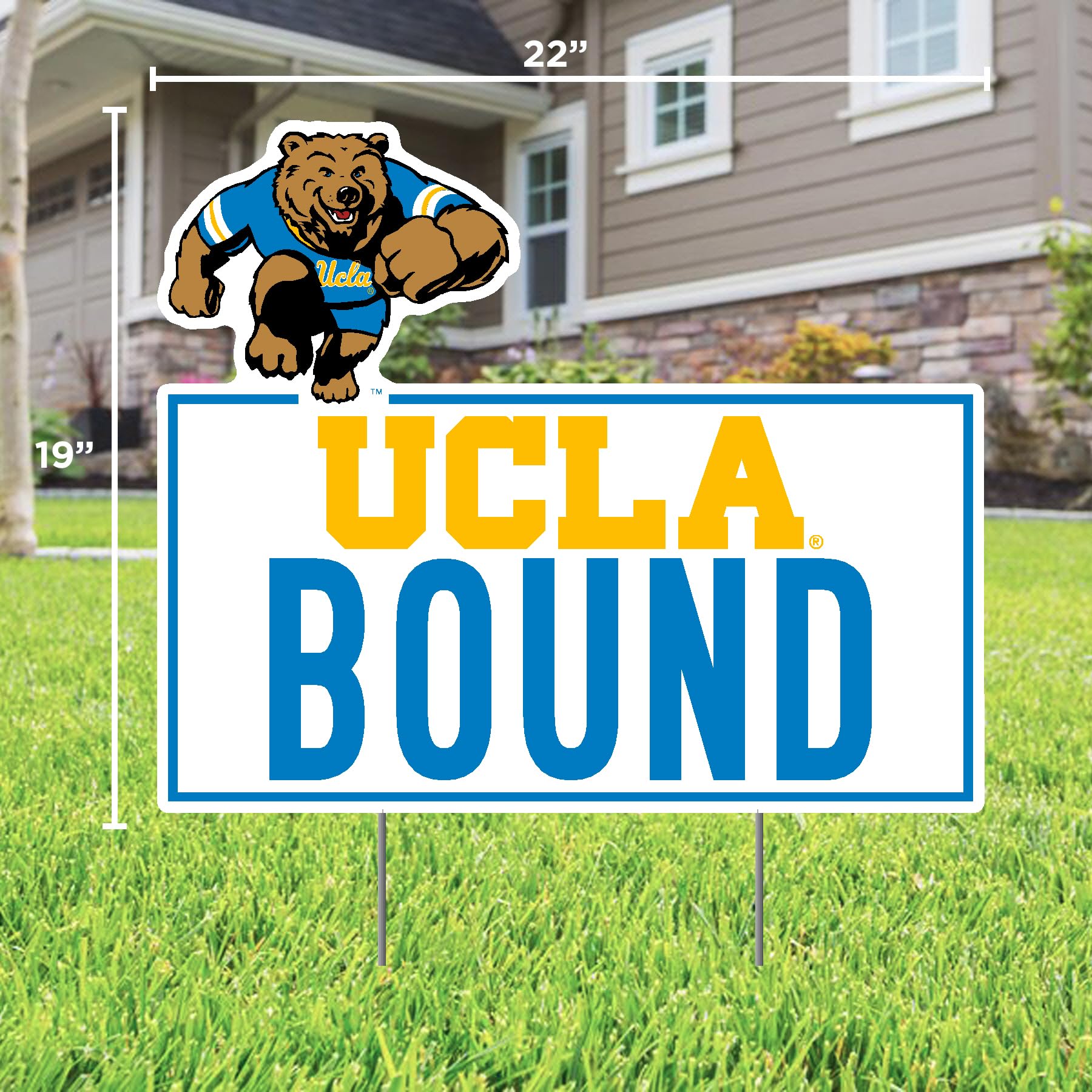 Ucla Bridge Sign Color Shock Products University Bound Lawn Sign Compatible with ...