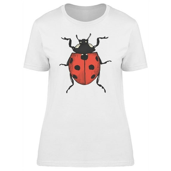 Color Sketch Of A Ladybug T-Shirt Women -Image by Shutterstock, Female Medium
