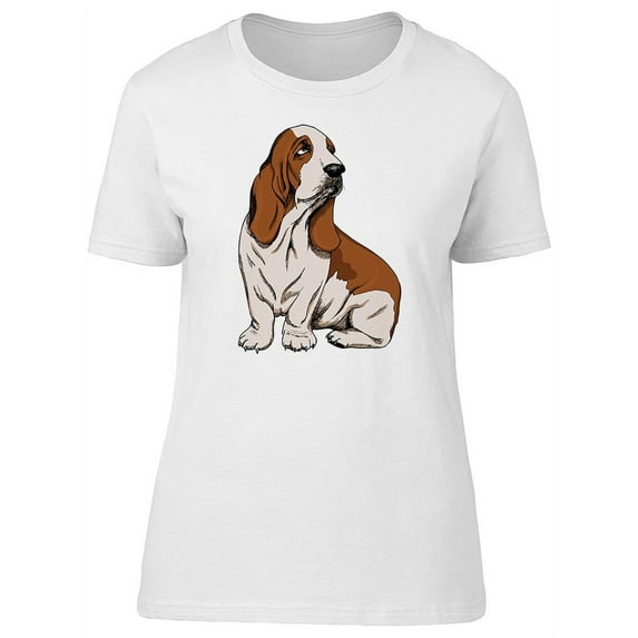 Color Sketch Of Basset Hound T-Shirt Women -Image by Shutterstock, Female Small