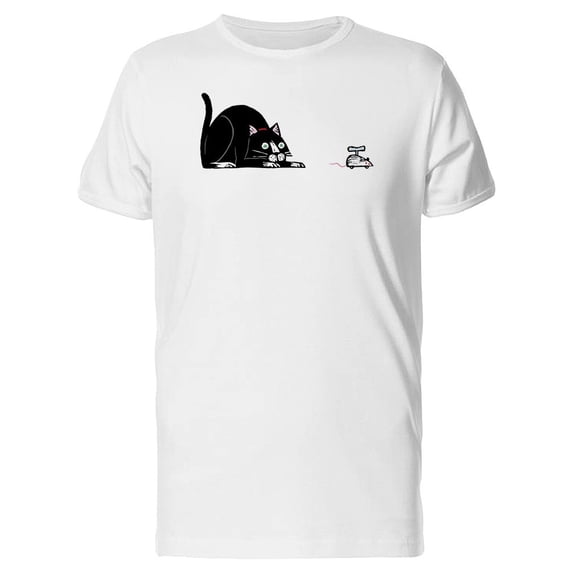 Color Sketch Of Cat Playing Mous Tee Men's -Image by Shutterstock