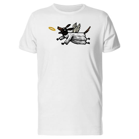 Color Sketch Of Dog Chasing Halo Tee Men's -Image by Shutterstock