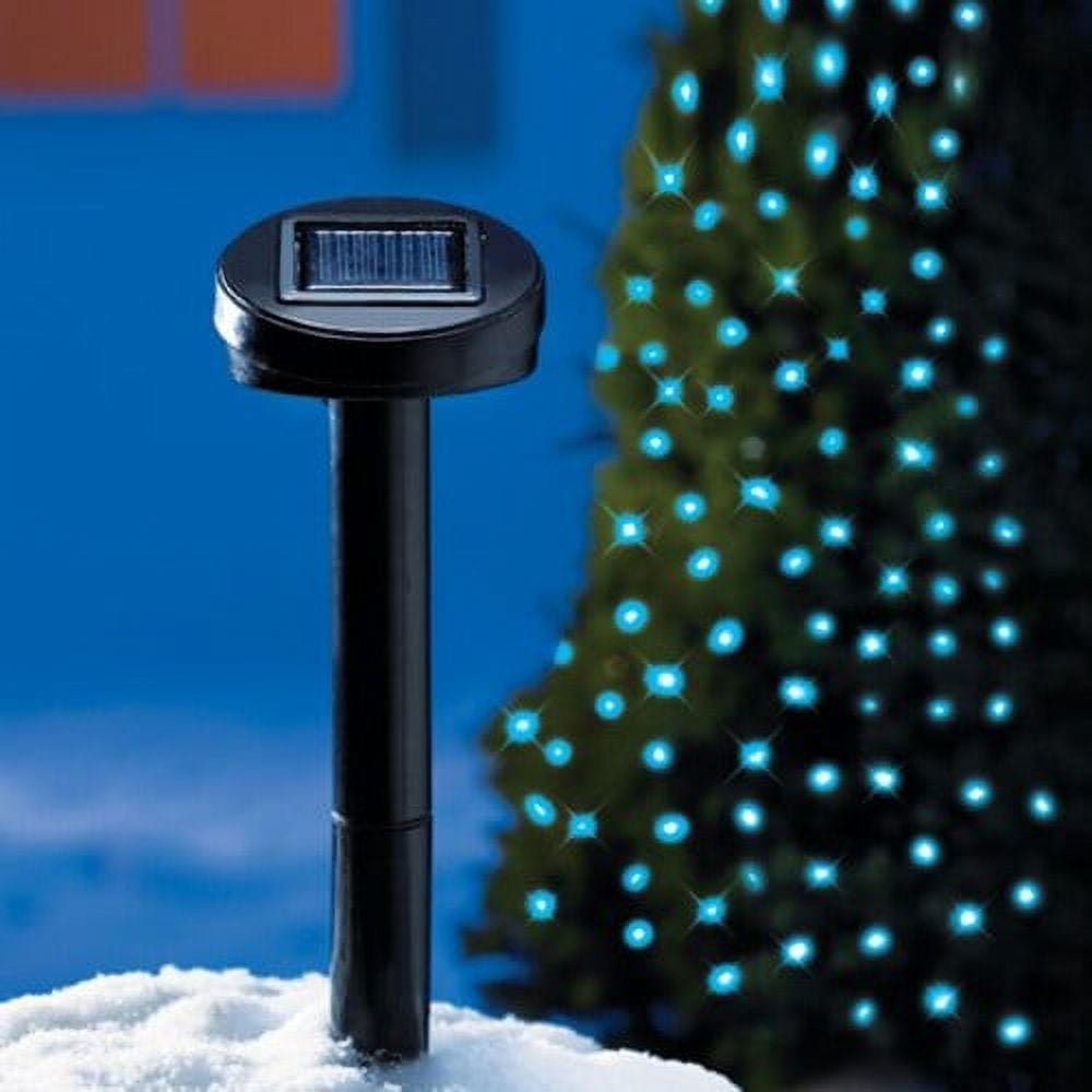 Blue Solar Powered Outdoor LED String Lights, 60 Lights