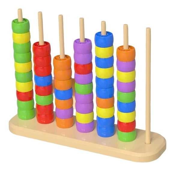 qolami Color Sorting Stacking Toys, Color Matching Puzzle Game, Wooden Sorting & Stacking Toys for Family Game Night