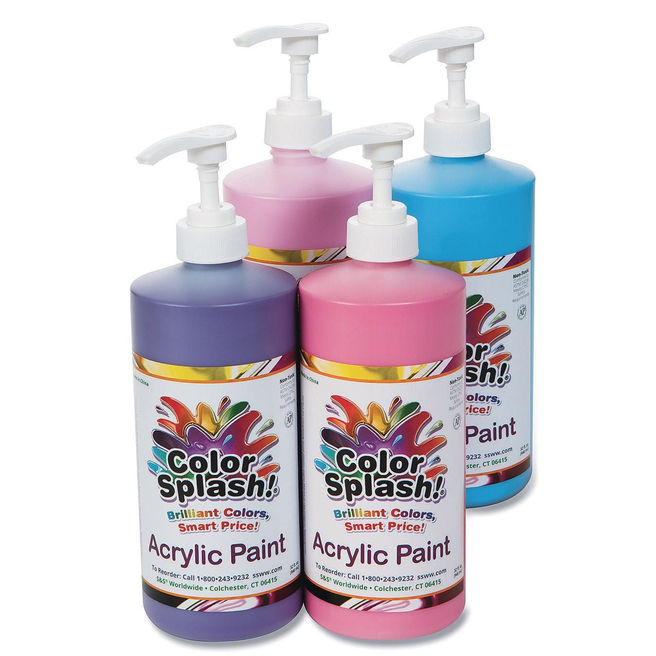 Color Splash 8-oz Metallic Acrylic Paint Assortment (Set of 4)