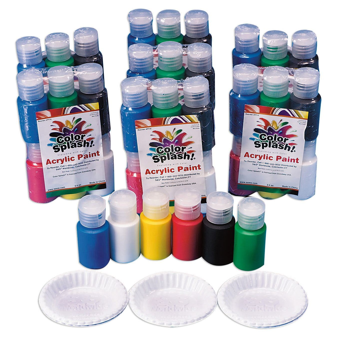 Color Splash!® Acrylic Paint Pass Around Pack, 3/4 oz. (Pack of 48)