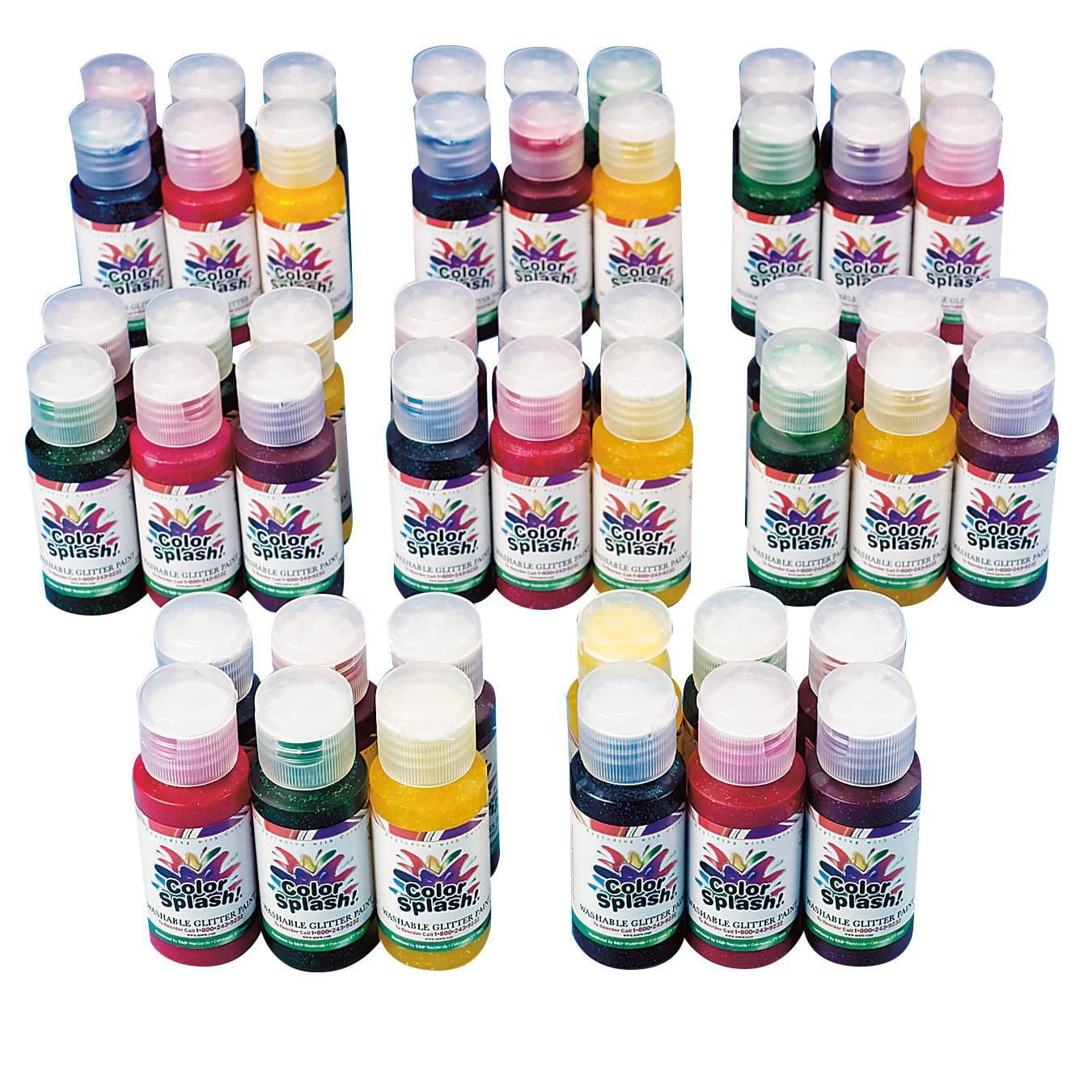 Color Splash!® Assorted Washable Glitter Paint, 1 oz. (Pack of 48)