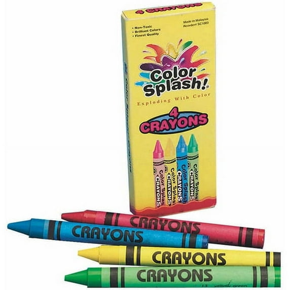Color Splash! Crayons Box of 4, Pack of 36
