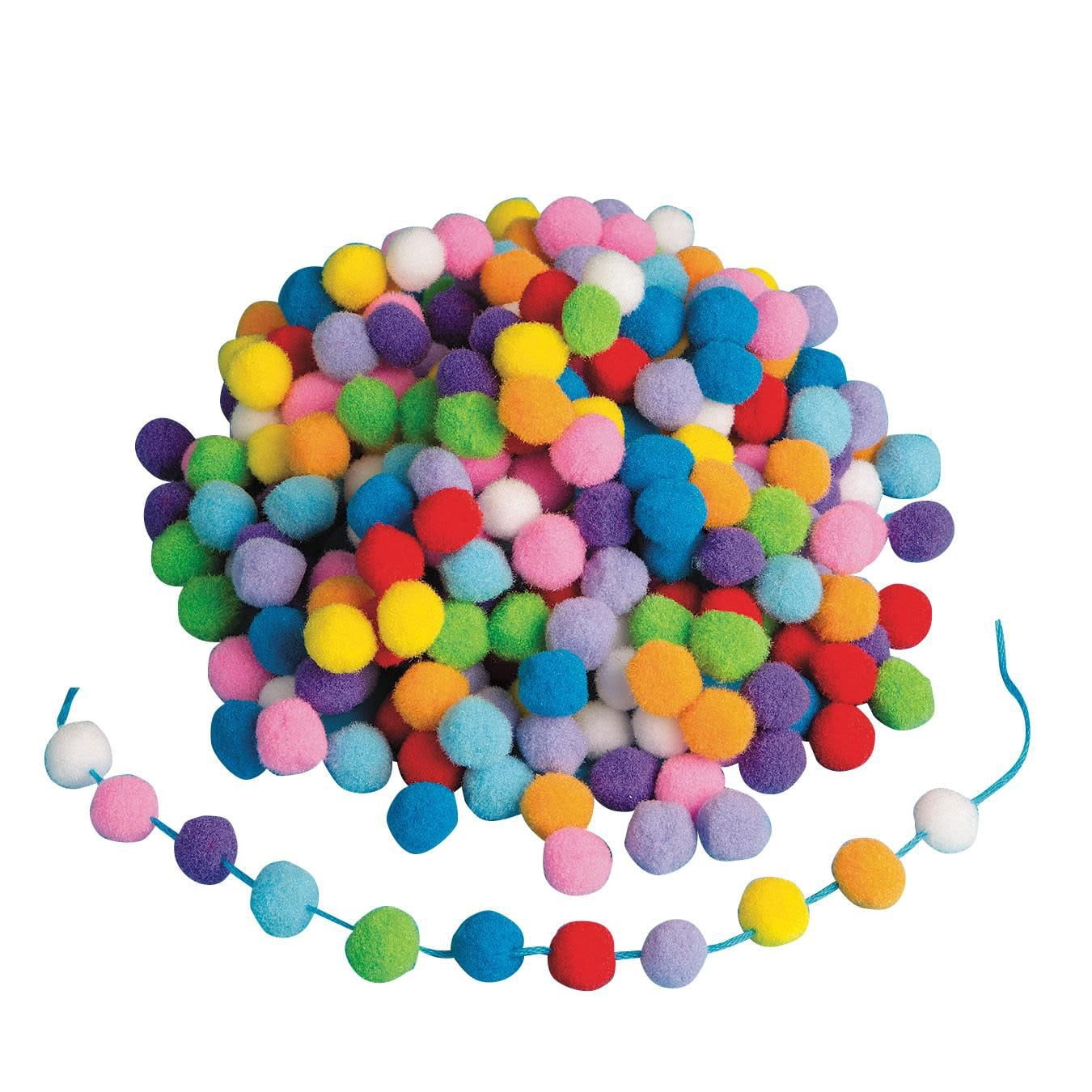 S&S Worldwide Color Splash!® Ultra-Dense Pom Poms Mix,10 Assorted Colors, Bulk Pack, For Schools, Arts & Crafts, DIY, Use Like Felted Balls,1.5 cm diam (5/8in). Pack of 1,000