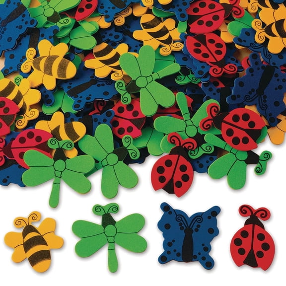 Color Splash! Foam Shapes with Adhesive Bugs and Butterflies