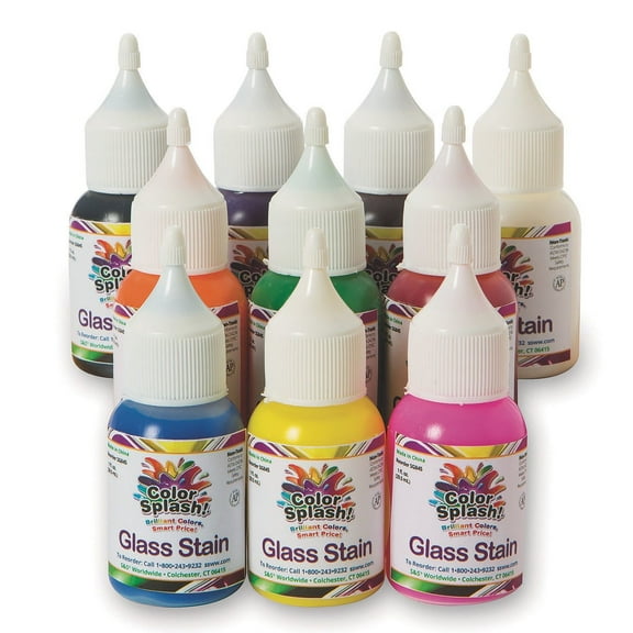 Color Splash! Glass Stain Assortment, 1 oz. (Pack of 10)