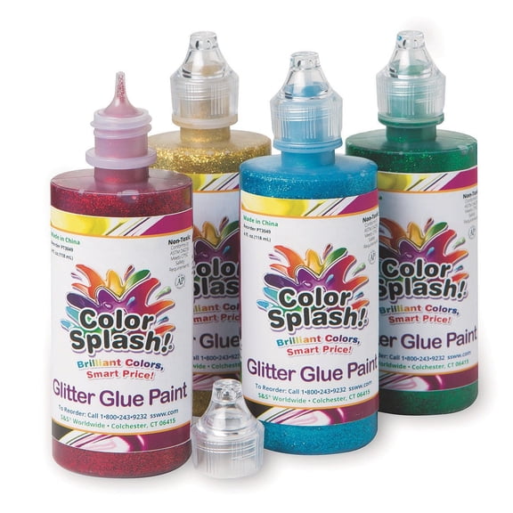 Color Splash Glitter Glue Assortment, 4 oz. (Set of 4)