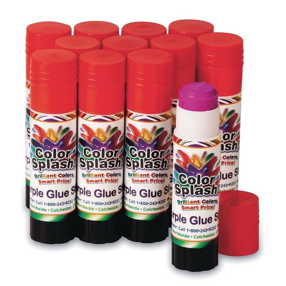 Color Splash! Glue Stick, Purple, .29 oz. (Pack of 30)