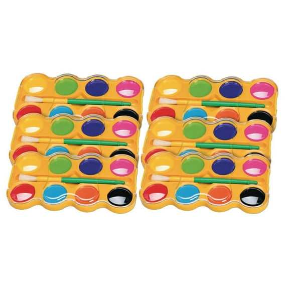 Color Splash! Jumbo Watercolor Trays Bulk Pack (Pack of 6)