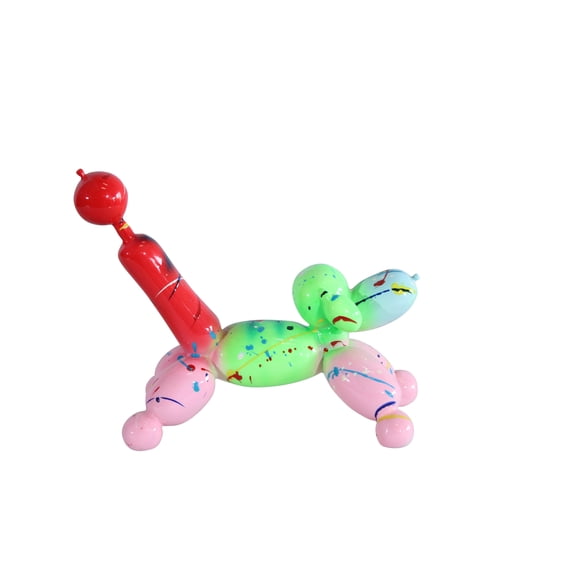 Nifao Color Splash Resin Balloon Dog Art Statue – Home Decor Sculpture, 8"L x 4"W x 7"H