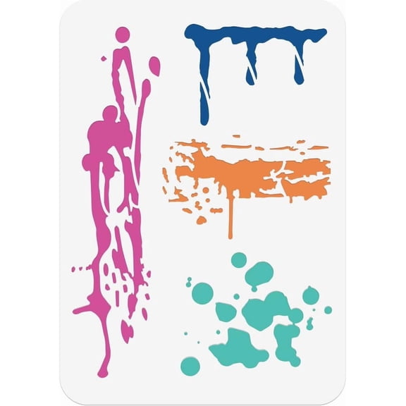 Color Splatter Painting Stencil 11.7x8.3 Inch Reusable DIY Art & Craft Stencils Hollow Out Drawing Template for Wood Fabric Paper Walls Canvas Furniture