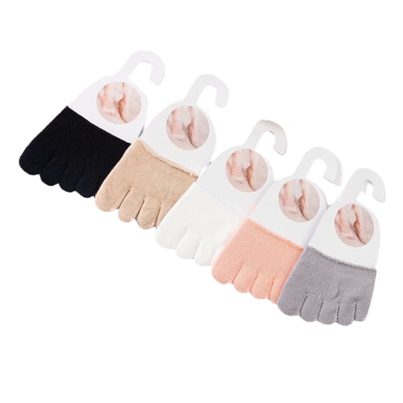 5 Pairs Women's Cotton Toe Separator Half Socks Breathable Antislip Invisible Toe Toppers Liners Covers for High Heel