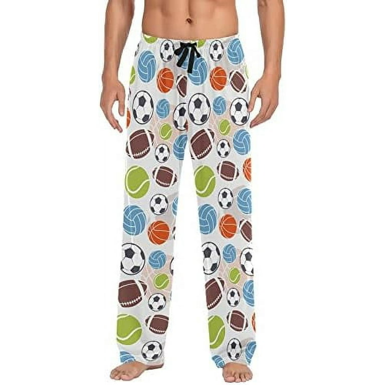 Color Sport Pattern Pajama Pants Mens Lounge Pants Lightweight Men Pajama Bottoms with Pockets Drawstring Walmart