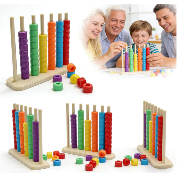 Color Stack Challenge Game,Wooden Color Match Challenge Game: Fast-Paced Ring Stacking Puzzle Game for Learning & Sorting Color - Competitive Tabletop Brain Games for Family Fun and Strategy Lovers