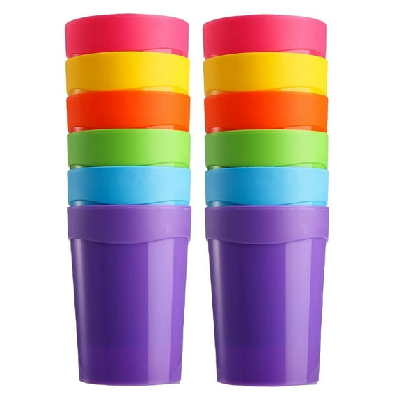 Color Stacking Game Cup,Kids' Party Cups for Classic Family Game,Plastic Drinking Cups for Preschool Learning Activities,Reusable Cups for Kids,Camping,Picnic,12 Pcs,13.53 Oz
