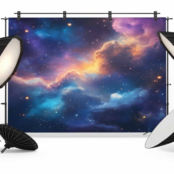 Color Starry Sky Backdrop for Photography, Night Sky Nature Scenery Modernism Photo Backdrop Portrait Background Party Banner Photo Backgrounds for Studio Booth Props, 7x5ft