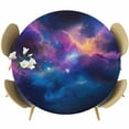 thumbnail image 1 of Color Starry Sky Round Fitted Table Cover Modernism Night Sky Impressionist Style Waterproof Table Cloth with Elastic Edge Wipeable Tablecloth for Picnic Camping Party Fits 45"-54" Diameter, 1 of 8