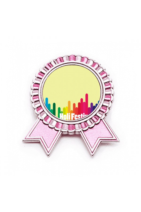 Color Step Multicolor Celebration Badge Brooch Pin Pink Winner Award Medal