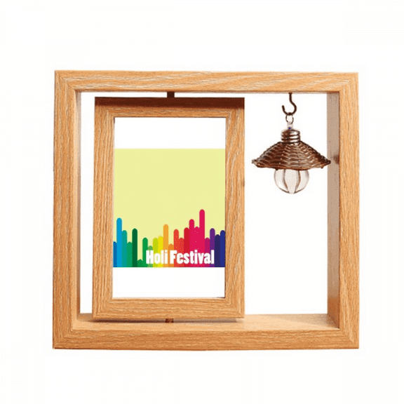 Color Step Multicolor Celebration Wooden Rotating Picture Photo Frame 4x6