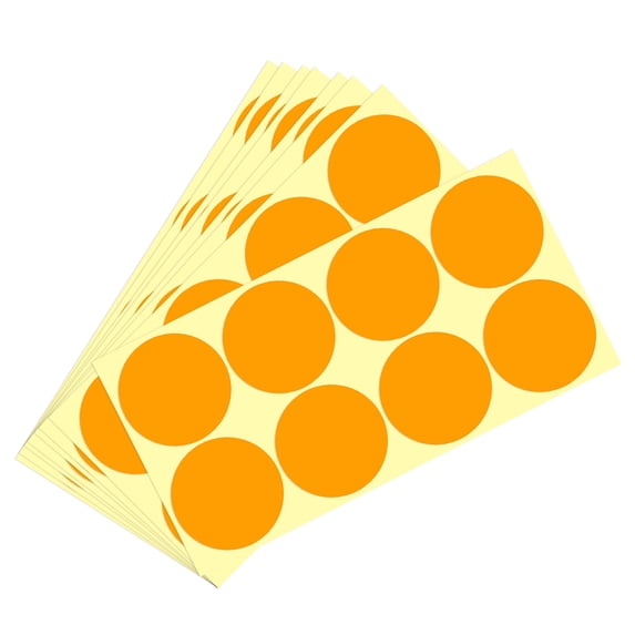 Color Sticker Round Label 50mm for Office Marker Orange Pack of 120