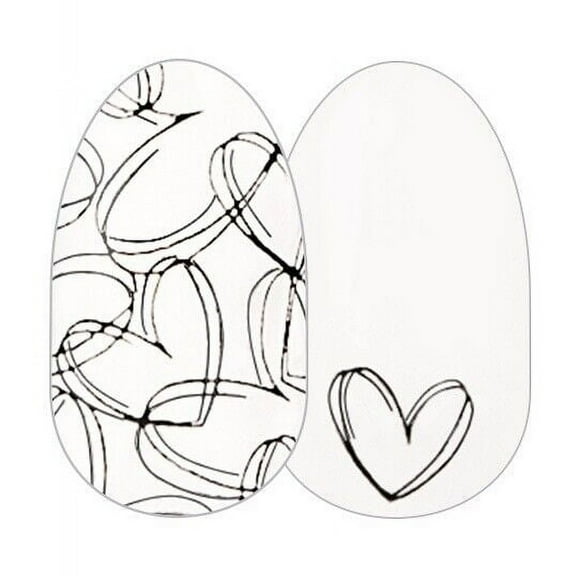 Color Street Nail Strips EAT YOUR HEART OUT Clear Overlay with Hearts