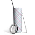 thumbnail image 1 of Color Stripe 20 Oz Skinny Tumbler with Lid and Straw - Double Wall Vacuum Insulated Tumbler- Birthday Gifts for Mom Sister Friends Women, 1 of 5