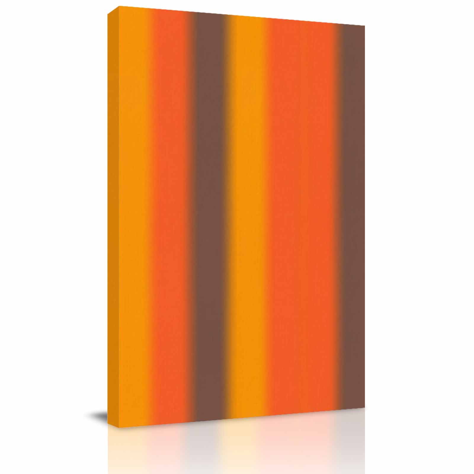 Color Striped Gradient Canvas Wall Art for Living Room, Modern Orange ...