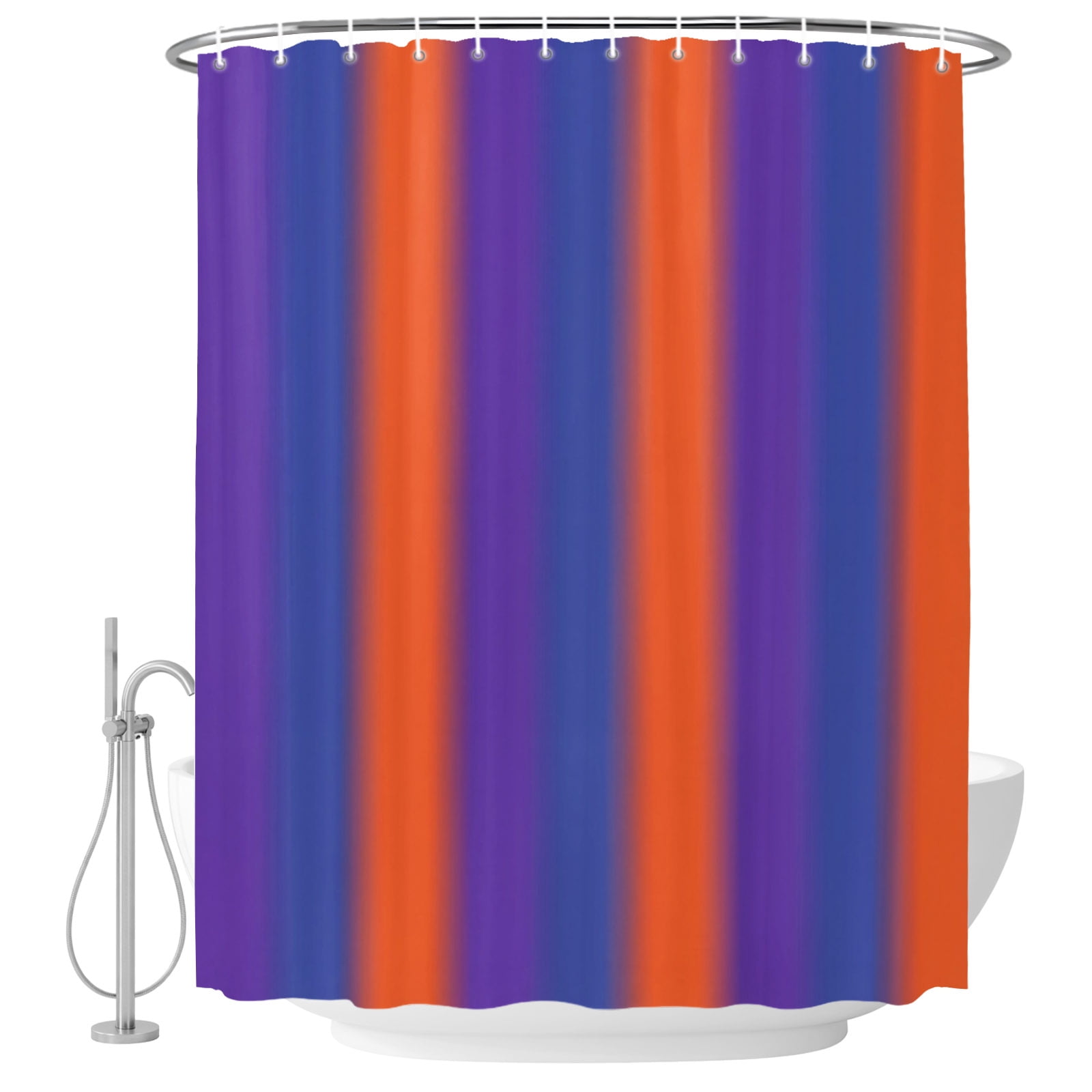 Color Striped Gradient Shower Curtain for Bathroom, Modern Blue Purple ...