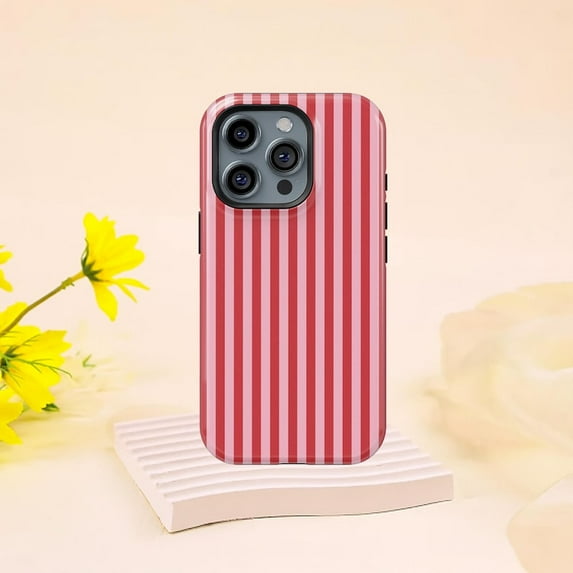 Color Striped Retro Minimal Lines Phone Case, Clean Vintage Pattern with iPhone 17 to 11 Pro Max