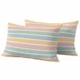 thumbnail image 1 of Color Stripes Outdoor Pillow Covers 20"x12" Set of 2, Pink Blue Green Striped Gradient Brush Texture Waterproof Throw Pillow Covers for Patio Furniture, Decorative Cushion Covers for Porch, 1 of 9