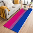 thumbnail image 1 of Color Stripes Washable Runner Rugs 2'x6', Pink Purple Navy Blue Striped Abstract Lines Low Pile Throw Entryway Rug Non-Slip Sturdy Edge Binding Carpet for Indoor Bedside Entrance Bedside, 1 of 9