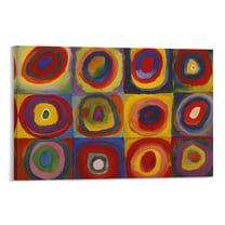 Color Study Squares with Concentric Circles by Wassily Kandinsky Painting Poster Art Poster Canvas Painting Decor Wall Print Photo Gifts Home Modern Decorative Posters 12x18inch(30x45cm)