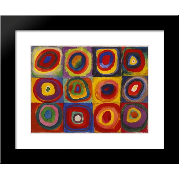 Color Study Squares with Concentric Circles 20x24 Framed Art Print by Wassily Kandinsky