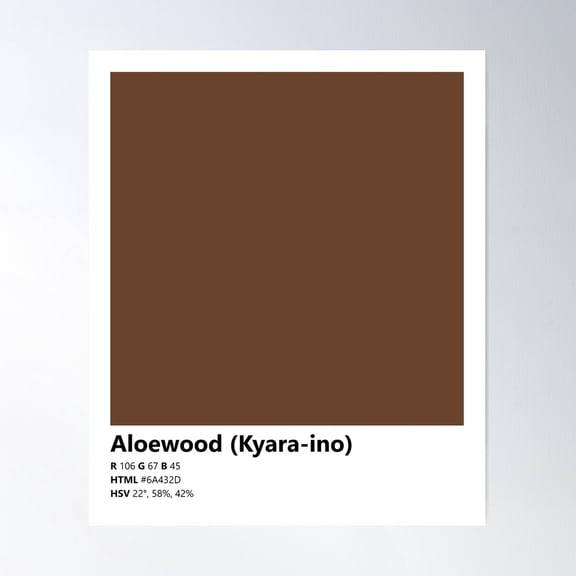 Color Swatch/Card (Aloewood Kyara-Ino) Poster Wall Art, Modern Wall Decor For Living Room Bedroom, 8x12 UNFRAMED