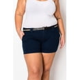 thumbnail image 1 of Color Swatch Women's PLUS SIZE SHORTS Twill Cotton Stretch Short Belt, 1 of 5