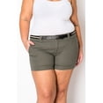 thumbnail image 1 of Color Swatch Women's PLUS SIZE SHORTS Twill Cotton Stretch Short Belt, 1 of 5