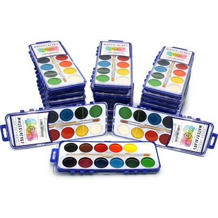 Color Swell Bulk 36 Pack Assorted 12-Color Watercolor Paint Set